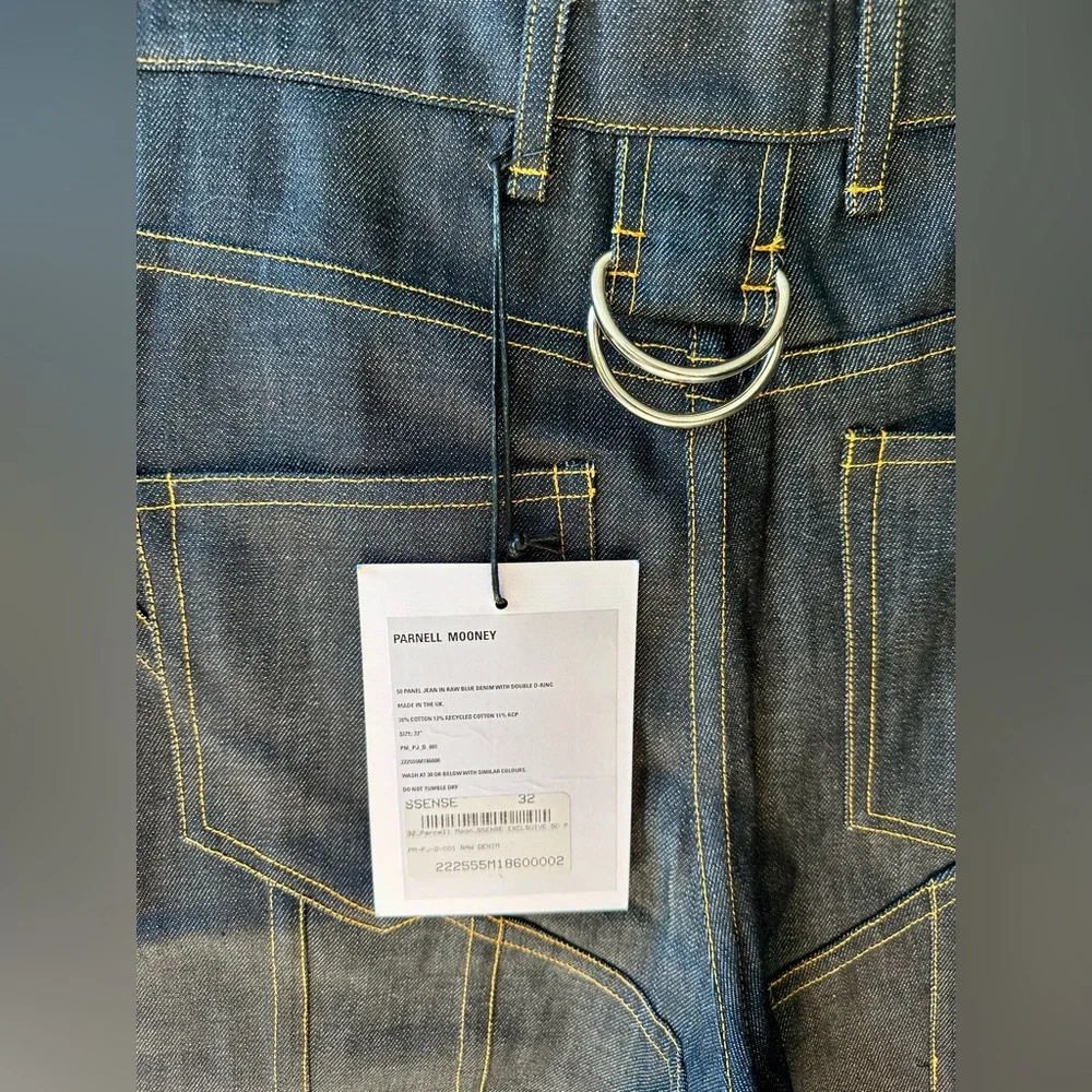 NWT Parnell Mooney Indigo 50 Panel Men's Dark Blue Jeans, 32
